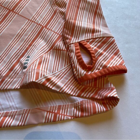 Lands' End Women's Warm Up Top Orange/Cream Stripe Size Large 14-16 - Picture 8 of 12